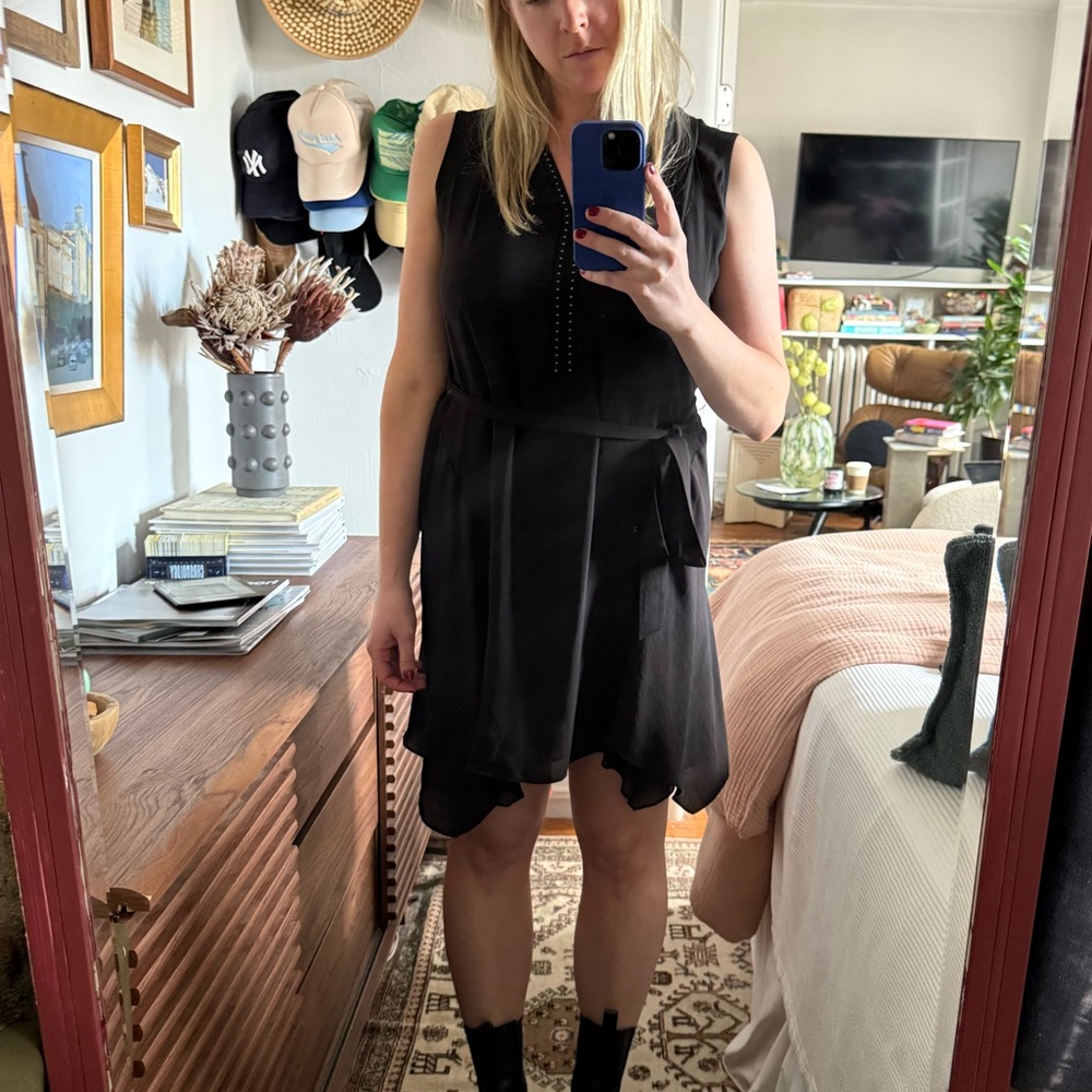 All Saints Black Asymmetrical Dress